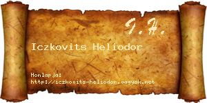 Iczkovits Heliodor névjegykártya